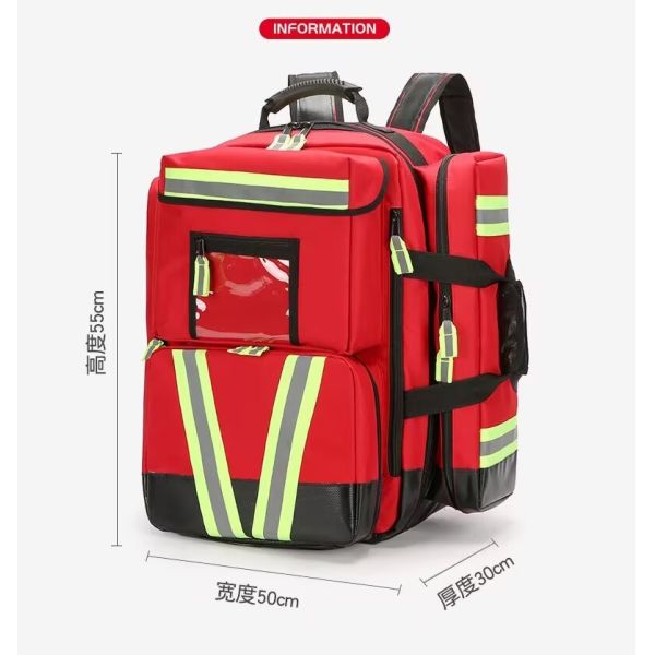 Oxygen Cylinder Large Backpack,Emergency Backpack with 8 Detachable Convenient Zipper Bag,big capacity first aid bag
