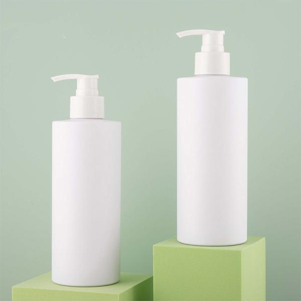 PET Custom Empty Lotion Serum Cylindrical 8oz 16oz 1000ml Plastic Shampoo Pump Bottle With Black Foam Pump