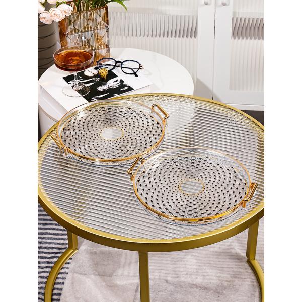 Ceramic Round Tray for Securely Holding Cups Dishes Plates Durable Non-Slip Grip