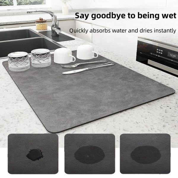 Customized Logo Acceptable Stocked Dish Mat Absorbent Diatomite Kitchen Counter Dry Pad