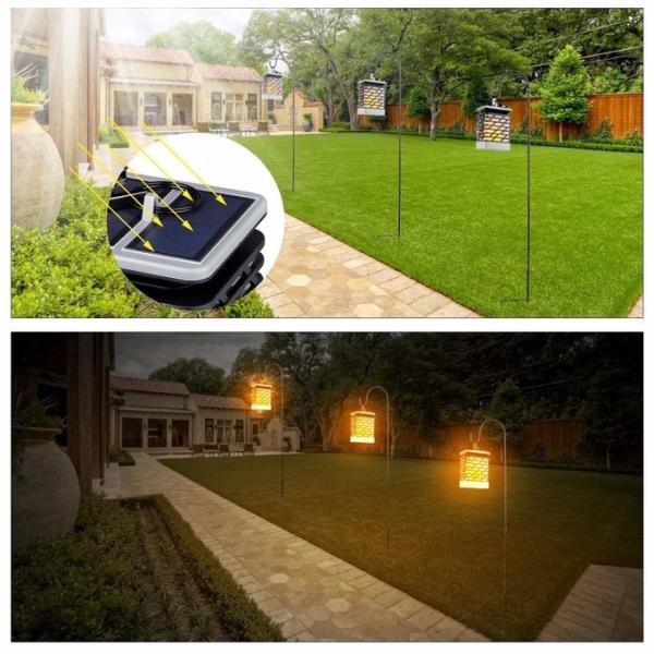 Warm White 3500K 40LM Wireless LED Solar Garden Lanterns Solar Flame Torches