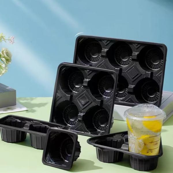 Manufacturer Customized Takeaway Plastic Cup Carrier Tea Coffee Cup Holder