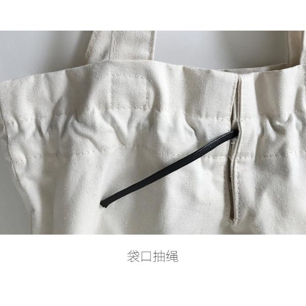 Polyester Lining Material Custom Logo Printed Linen Cotton Canvas Drawstring Tote Bag