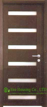 40mm Inward Interior PVC Wood Doors with frosted glass For Bathroom