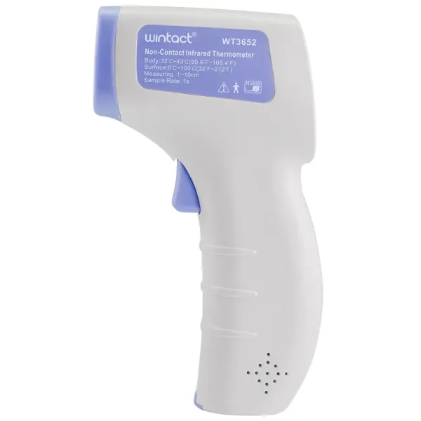 WT3652 Non Contact Infrared Forehead Thermometer with 3 Color Backlight Fever Reminder