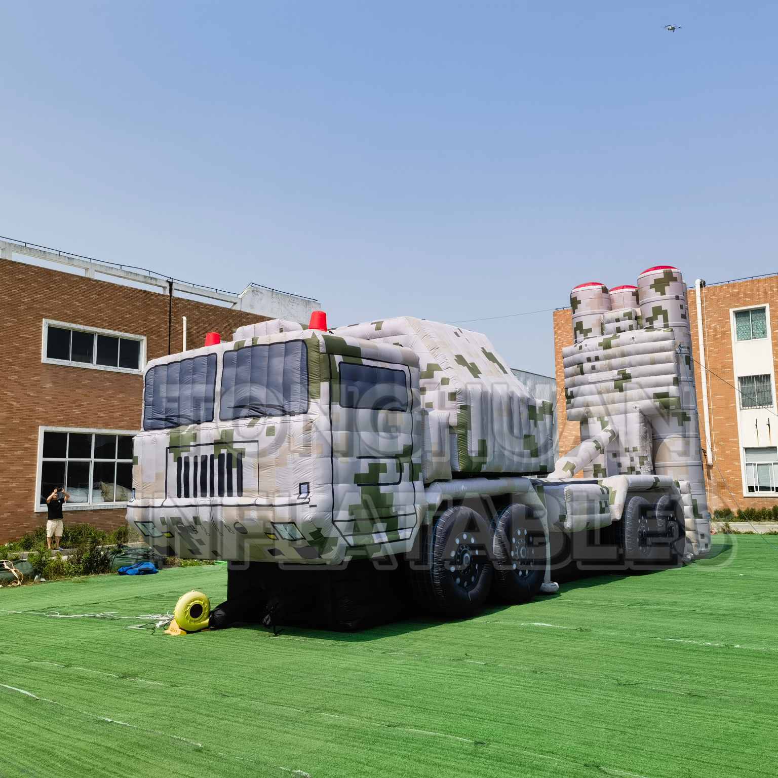 Custom Inflatable Launcher Vehicle Decoy with Vertical Canister Structures and