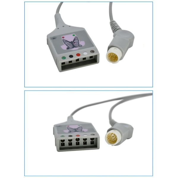 OEM Medical Consumables from China Factory 78352C 7834C 12 Pin Five-Lead ECG Main Cable Compatible with ECG Lead