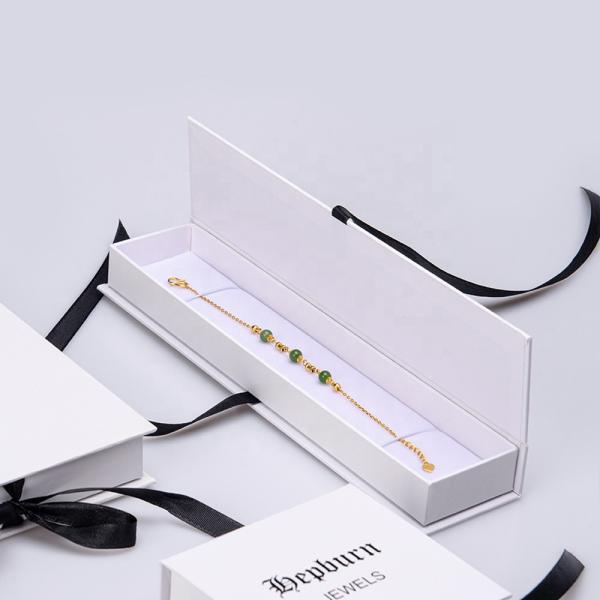 Paperboard Packaging Gift Box Set 157g  Necklace Bracelet Jewelry With Ribbon Closure