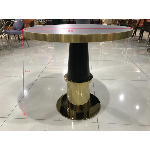 Round Stainless Steel 80cm Marble Top Living Room Tables