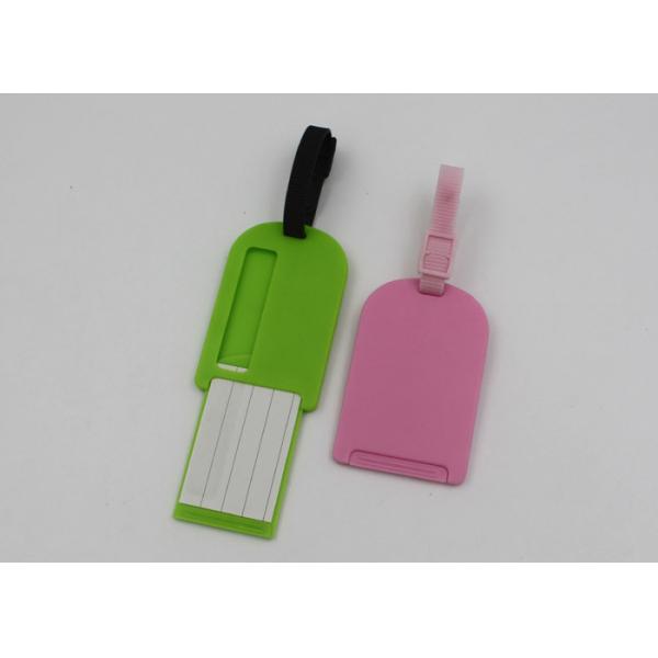Hotel PS Plastic Luggage Bag Tags With Rubber Loop For Promotional Gifts