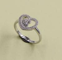925 Sterling Silver Round Cut Cubic Zirconia Rings para Mulheres Sterling Silver Heart Stackable Rings Silver Cz Rings