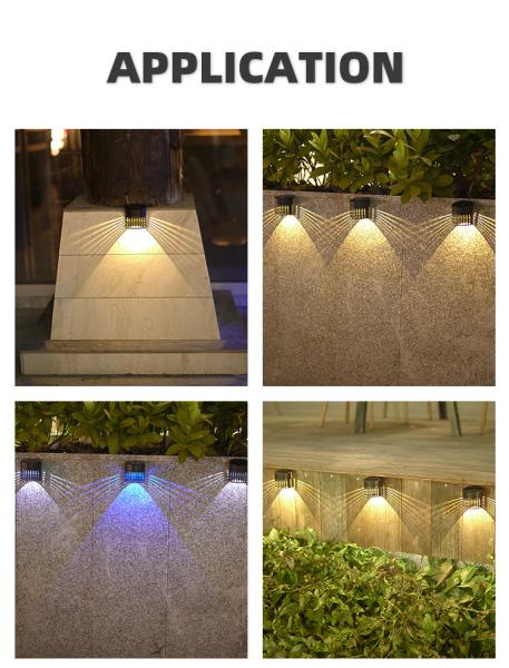 Painel solar de silício monocristalino Luz solar de terraço exterior Luz de degrau de jardim impermeável