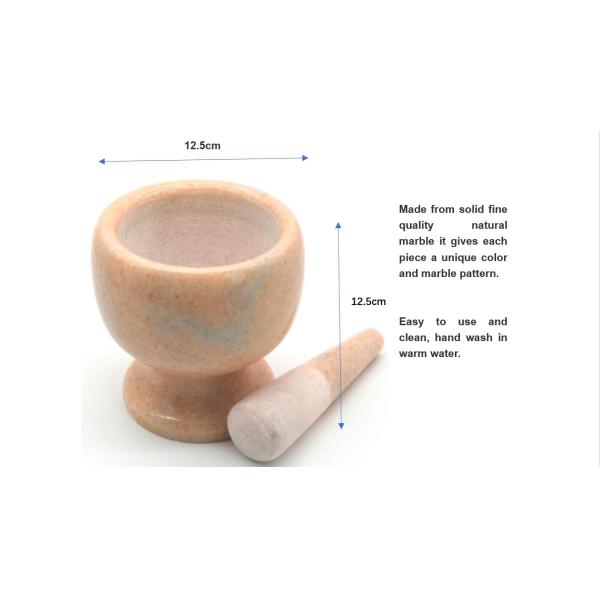Polished Marble Stone Mortar And Pestle Bowl Natural Hand Herb Spice Grinder