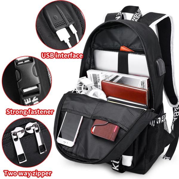 Factory wholesale custom fluorescent logo boys waterproof bookbag durable luminous student school bags backpack for men