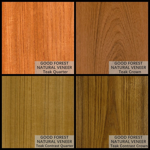 Крона естественной деревянной облицовки Teak естественная отрезала аттестацию FSC облицовки