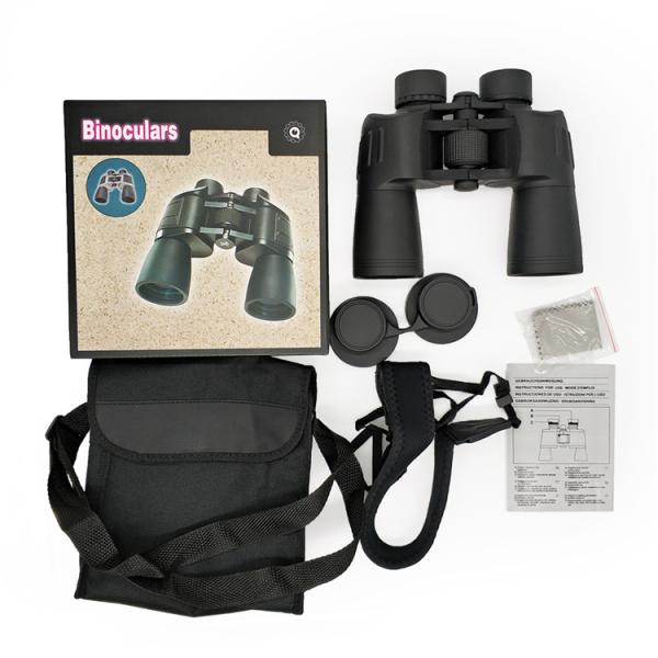 Professional Black Lightweight Travel Binoculars 10x50 Porro Binoculars Bak4