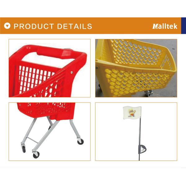 Half Plastic Kids Trolley For Supermarket Shopping With Colourful Design