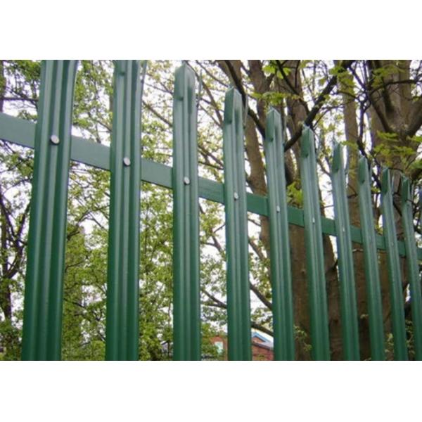 PVC Coated Green Steel Palisade Fencing with 2.4mm Pale for Railway Security