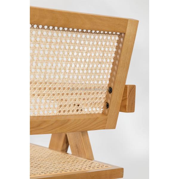 Solid Wood High Bar Stool Chair with Back Rest and Arms Natural/Walnut/Black