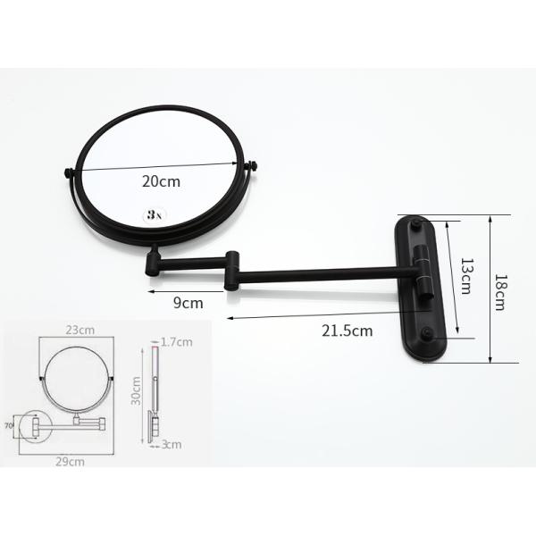 Bathroom Wall Mounted Magnifying Mirror Adjustable stainless steel Telescopic black Mirror 2-Face Mirror for bedroom