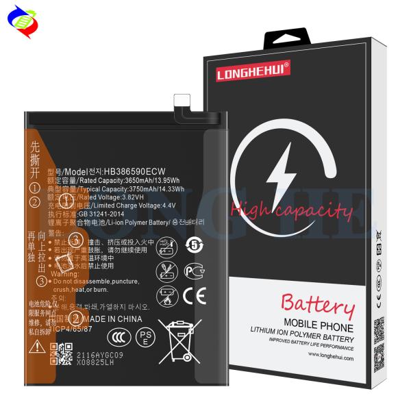 Bateria recarregável para Huawei Honor 8X HB386590ECW 3750mAh