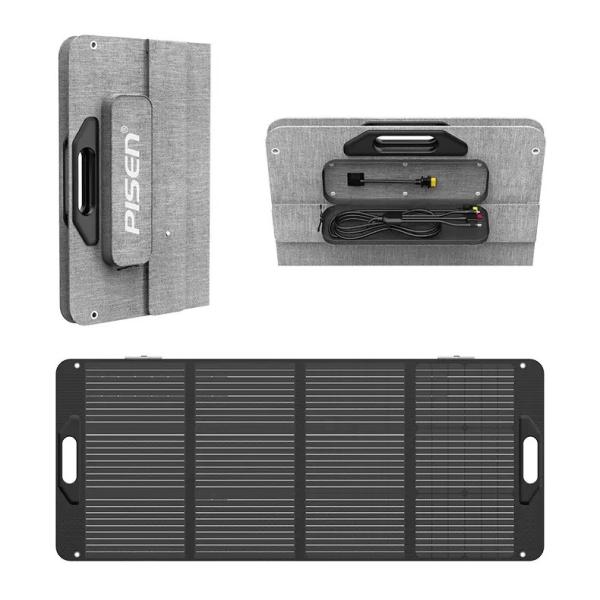 Mini Outdoor 100w Foldable Solar Panel Flexible Charging Waterproof Full Black
