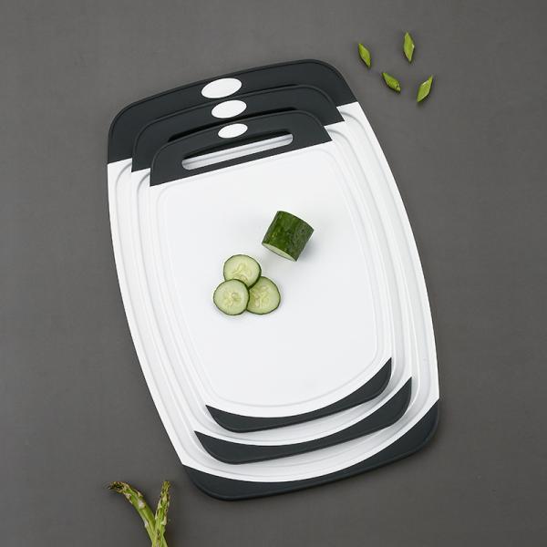 Multifunctional Black Plastic Cutting Board Set for Kitchen 3pcs Food Grade Accessories
