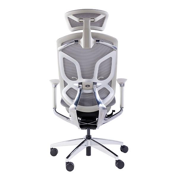 Grey White Dvary Swivel Chairs High Back Mesh Ergonomic Office Chair