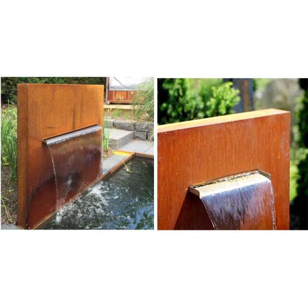 Rusted Red Garden Pool Fountains 3mm Thickness Corten Steel Cascade