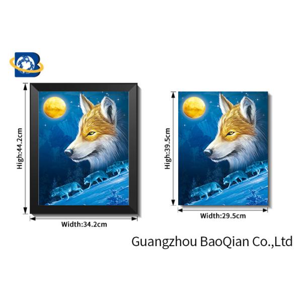 Wolves / Horse 3d Lenticular Picture With Frame For Indoor / Restaurant Wall Decoration Art
