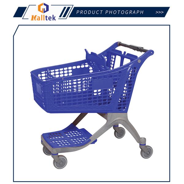 Пластиковая торговая тележка с четырьмя колесами