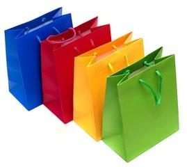 Personalized Printed Paper Gift Bags , Colorful Rope Handle Paper Bags