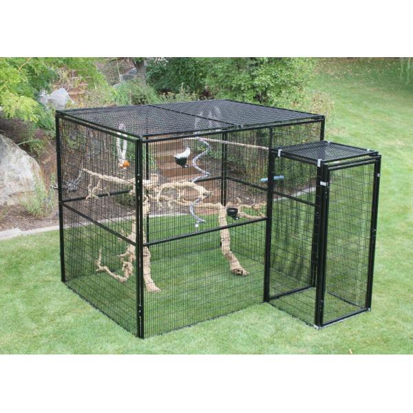 Welded Wire Lifestyle Deluxe Metal Bird Aviary Powder Coated Black Color