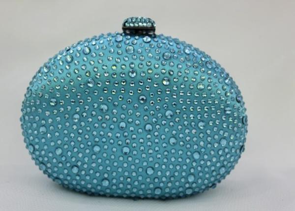 Hot - Fix Round Shape Rhinestone Evening Bags Multi Color With Crystal Closure