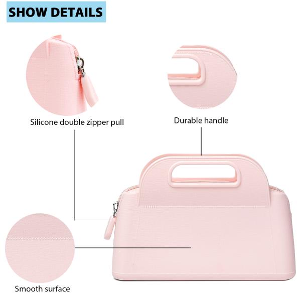 Colorful Customized Silicone Zipper Pouch for Women's Cosmetic and Toiletry Storage