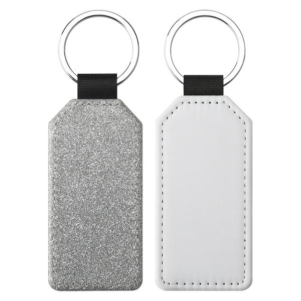 Personalized Sparkle Leather Pendant Key Chain For Sublimation Printing