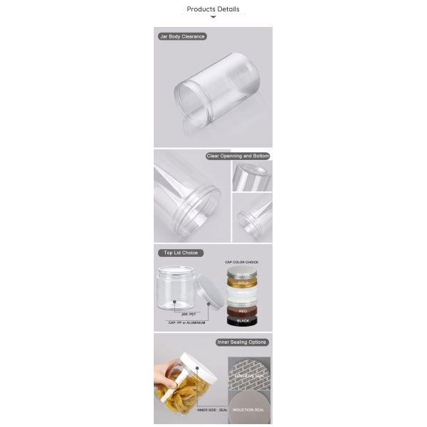 Multi Sizing 180ml To 2500ml Plastic Pop Top Cans For Food With Easy Open Lids Pet Jar, Ring Pull Top Can