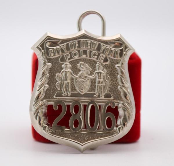 Shinny Silver Plating high quality New York US metal police badge