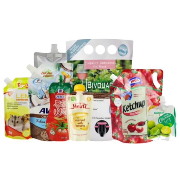 Liquid Spout Doypack Stand Up Pouch Aluminum Foil Bag Gravure Mold Printing With Cap