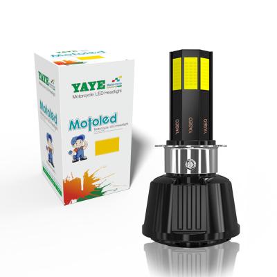 AC DC 8-80V COB Farol de motocicleta lâmpada H4 Ba20d HS1 H6 P15D Branco Amarelo Azul Branco