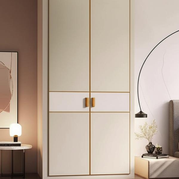 Customized Modern Wardrobe Doors Aluminum Framed PVC Laminate Closet Doors