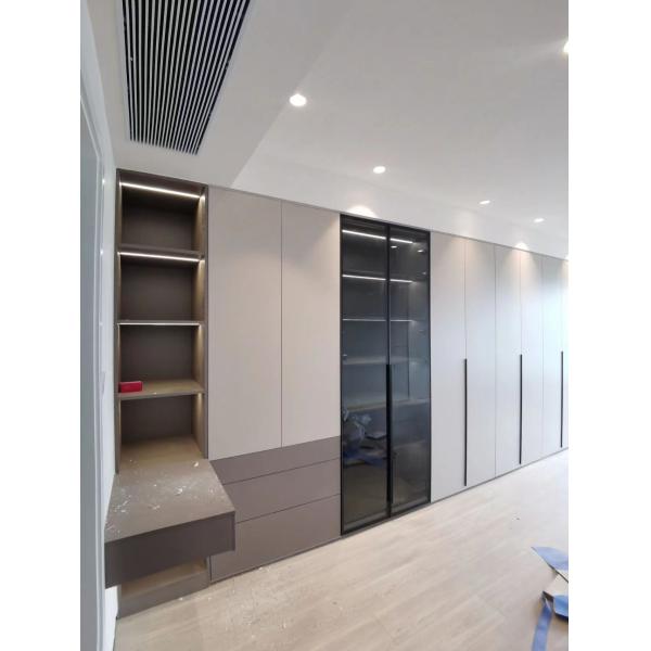 Door Invisible Oak Handle Hotel Modern White Cabinet