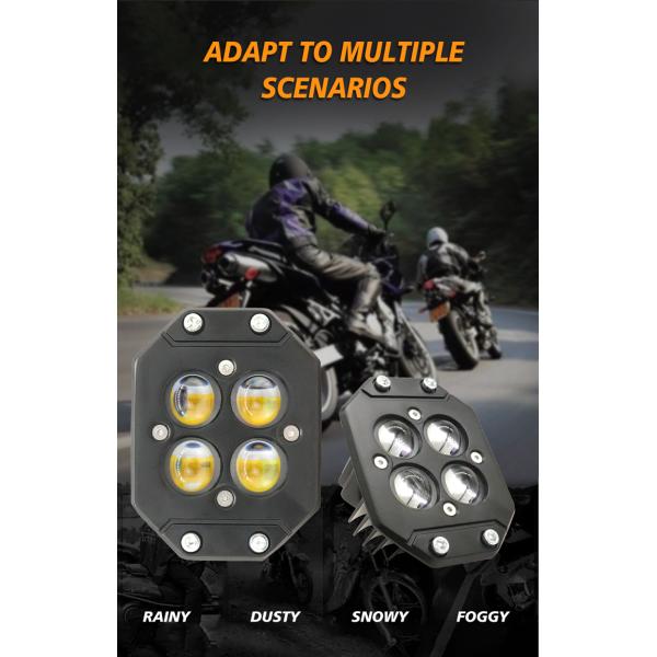 Square White Yellow 4 Beam Aluminum Universal LED Motorcycle Spot Lights