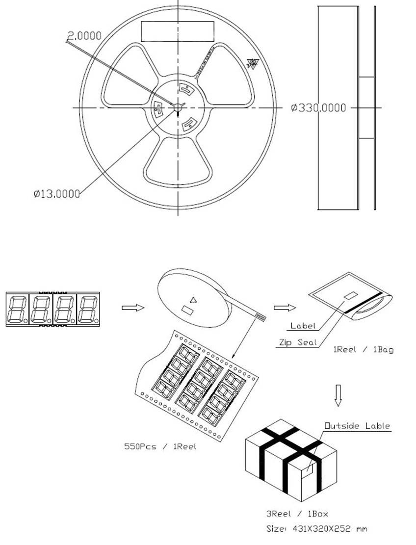 Мини Fnd 0,2 дюйма число 7segment Smd 0,56 дюймов 4 привело численный дисплей