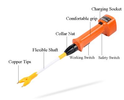 IP45 Electric Pig Prod Anti Vapors Farm 4.2V Shock Stick For Cattle