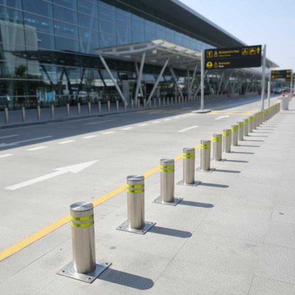 219mm Diameter 304 Stainless Steel Automatic Rising Bollards with 220V Voltage for Traffic Control