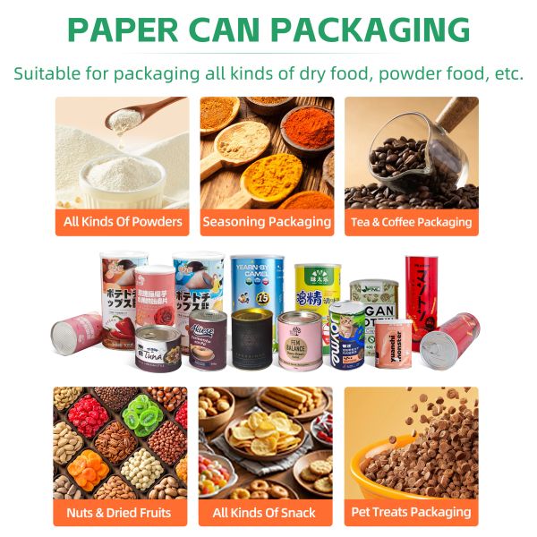 Custom Sizing Paper Tube Tea Packaging Container cylinder box With Tinplate Cover