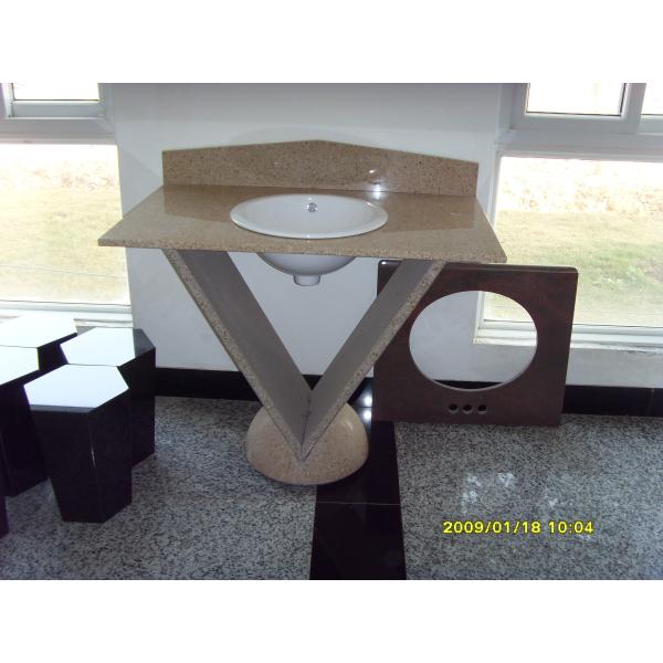 Yellow Beige Honed Granite Countertops , Granite Stone Kitchen Countertops