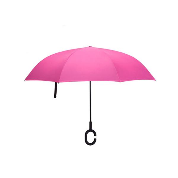 Зонтик зонтика ручки розовых женщин классический сформированный к для погоды блеска дождя
