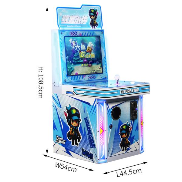 Pez Grande Comiendo Pez Pequeño Pez Depredador Hambriento Come Pez Máquina de Juego con Mando y Monedas